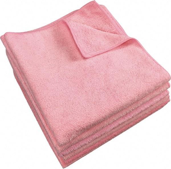 PRO-SOURCE - Reusable Microfiber Wipes - 14" x 14" Sheet Size, Pink - Exact Industrial Supply