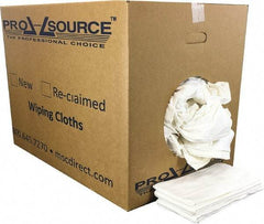 PRO-SOURCE - 12 Inch Long x 20 Inch Wide Virgin Cotton Diaper Rags - White, Knit, Lint Free, 50 Lbs. at 2 to 4 per Pound, Box - Exact Industrial Supply