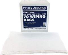 PRO-SOURCE - 10 Inch Long x 15 Inch Wide Virgin Cotton Rags - White, Knit, Lint Free, 70 Sheets per Pack, Box - Exact Industrial Supply