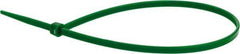 Value Collection - 9.8" Long Green Nylon Standard Cable Tie - 40 Lb Tensile Strength, 70mm Max Bundle Diam - Exact Industrial Supply