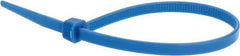 Value Collection - 8" Long Blue Nylon Standard Cable Tie - 50 Lb Tensile Strength, 54mm Max Bundle Diam - Exact Industrial Supply