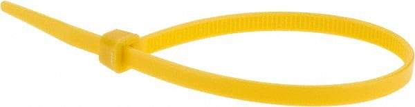 Value Collection - 8" Long Yellow Nylon Standard Cable Tie - 50 Lb Tensile Strength, 54mm Max Bundle Diam - Exact Industrial Supply