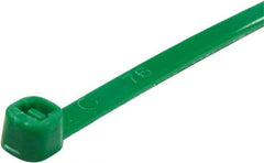 Value Collection - 6" Long Green Nylon Standard Cable Tie - 40 Lb Tensile Strength, 38mm Max Bundle Diam - Exact Industrial Supply