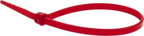 Value Collection - 6" Long Red Nylon Standard Cable Tie - 40 Lb Tensile Strength, 38mm Max Bundle Diam - Exact Industrial Supply