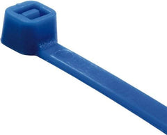 Value Collection - 4" Long Blue Nylon Standard Cable Tie - 18 Lb Tensile Strength, 21mm Max Bundle Diam - Exact Industrial Supply