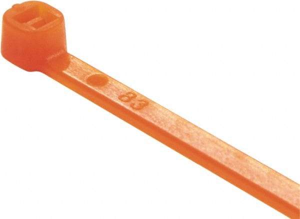 Value Collection - 6" Long Orange Nylon Standard Cable Tie - 40 Lb Tensile Strength, 38mm Max Bundle Diam - Exact Industrial Supply