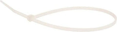 Value Collection - 8" Long Natural (Color) Nylon Standard Cable Tie - 18 Lb Tensile Strength, 55mm Max Bundle Diam - Exact Industrial Supply