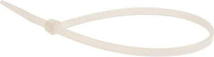 Value Collection - 8" Long Natural (Color) Nylon Standard Cable Tie - 40 Lb Tensile Strength, 54mm Max Bundle Diam - Exact Industrial Supply