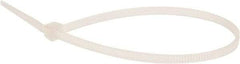 Value Collection - 6.3" Long Natural (Color) Nylon Standard Cable Tie - 18 Lb Tensile Strength, 40mm Max Bundle Diam - Exact Industrial Supply