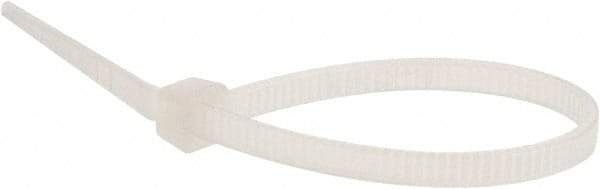 Value Collection - 4" Long Natural (Color) Nylon Standard Cable Tie - 18 Lb Tensile Strength, 21mm Max Bundle Diam - Exact Industrial Supply