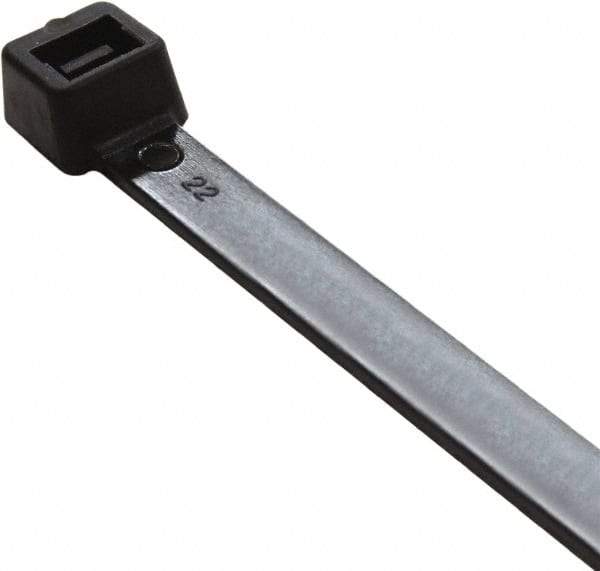 Value Collection - 8" Long Black Nylon Standard Cable Tie - 120 Lb Tensile Strength, 54mm Max Bundle Diam - Exact Industrial Supply