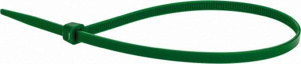 Value Collection - 11" Long Green Nylon Standard Cable Tie - 50 Lb Tensile Strength, 81mm Max Bundle Diam - Exact Industrial Supply