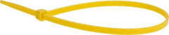 Value Collection - 11" Long Yellow Nylon Standard Cable Tie - 50 Lb Tensile Strength, 81mm Max Bundle Diam - Exact Industrial Supply