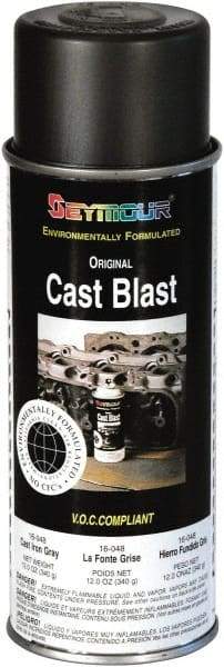 Seymour of Sycamore - Gray, 12 oz Net Fill, Flat, Metallic Spray Paint - High Temperature Compatible - Exact Industrial Supply