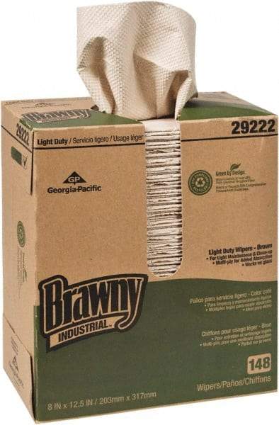 Georgia Pacific - Dry Shop Towel/Industrial Wipes - Box, 12-1/2" x 8" Sheet Size, Brown - Exact Industrial Supply