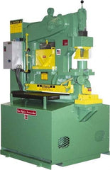 Uni-Hydro - 9" Throat Depth, 80 Ton Punch Pressure, 2" in 1/2" Punch Capacity Ironworker - 7-1/2 hp, 3 Phase, 220/480 Volts, 46" Wide x 70" High x 37" Deep - Exact Industrial Supply