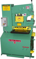 Uni-Hydro - 6" Throat Depth, 56 Ton Punch Pressure, 1-3/8" in 1/2" Punch Capacity Ironworker - 5 hp, 3 Phase, 220/480 Volts, 33" Wide x 57" High x 27-1/4" Deep - Exact Industrial Supply