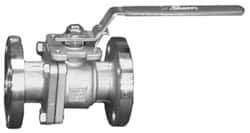 Sharpe Valves - 1" Pipe, Full Port, Stainless Steel Fire Safe Ball Valve - 2 Piece, Inline - One Way Flow, Flanged x Flanged Ends, Lever Handle, 725 WOG, 150 WSP - Exact Industrial Supply