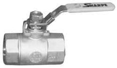 Sharpe Valves - 1/2" Pipe, Standard Port, Carbon Steel Steam Service Ball Valve - 1 Piece, Inline - One Way Flow, FNPT x FNPT Ends, Locking Lever Handle, 2,000 WOG, 250 WSP - Exact Industrial Supply