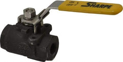 Sharpe Valves - 1/4" Pipe, Standard Port, Carbon Steel Steam Service Ball Valve - 1 Piece, Inline - One Way Flow, FNPT x FNPT Ends, Locking Lever Handle, 2,000 WOG, 250 WSP - Exact Industrial Supply