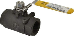 Sharpe Valves - 1" Pipe, Standard Port, Carbon Steel Steam Service Ball Valve - 1 Piece, Inline - One Way Flow, FNPT x FNPT Ends, Locking Lever Handle, 2,000 WOG, 250 WSP - Exact Industrial Supply