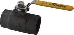 Sharpe Valves - 2" Pipe, Standard Port, Carbon Steel Steam Service Ball Valve - 1 Piece, Inline - One Way Flow, FNPT x FNPT Ends, Locking Lever Handle, 1,500 WOG, 250 WSP - Exact Industrial Supply