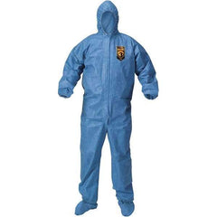 KleenGuard - Size 2XL Polypropylene General Purpose Coveralls - Blue, Zipper Closure, Elastic Cuffs, Elastic Ankles, Taped Seams - Exact Industrial Supply