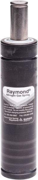 Associated Spring Raymond - G1/8 Fill Port, M10 Mt Hole, 8mm Rod Diam, 150.2mm Diam, 50mm Max Stroke, Black Nitrogen Gas Spring Cylinder - 220mm Body Length, 270mm OAL, 57,300 Lb Full Stroke Spring Force, 360 psi Initial Charge - Exact Industrial Supply
