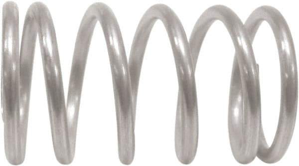 Associated Spring Raymond - 30mm OD, 5mm Wire, 180mm Free Length, Compression Spring - 104.5 Lb Spring Rating, 1308.51 N Max Work Load, Stainless Steel - Exact Industrial Supply