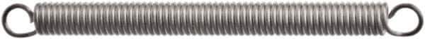 Associated Spring Raymond - 7.62mm OD, 15.56 N Max Load, 53.85mm Max Ext Len, Stainless Steel Extension Spring - 4.7 Lb/In Rating, 0.54 Lb Init Tension, 38.1mm Free Length - Exact Industrial Supply