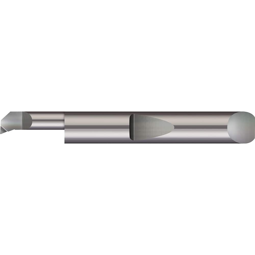 Boring Bar: 0.2″ Min Bore, 1-1/4″ Max Depth, Right Hand Cut, Solid Carbide 1/4″ Shank Dia, 2-1/2″ OAL, 0.006″ Corner Radius