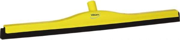 Vikan - 28" Foam Rubber Blade Bench Squeegee - Double Edge, Yellow, Plastic Holder - Exact Industrial Supply