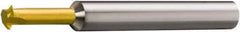 Sandvik Coromant - 16 to 50 TPI, 0.5mm to 1.5mm Pitch, Single Profile Thread Mill - 0.2283" Cut Diam, 1/4" Shank Diam, 3 Flute, 0.1378" Neck Diam, 0.5906" Neck Length, 2.2835" OAL, TiAlN+TiN Finish - Exact Industrial Supply