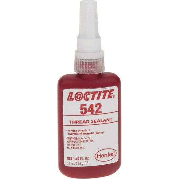 Loctite - 50 mL, Red, Medium Strength Thread Sealant - Series 542 - Exact Industrial Supply