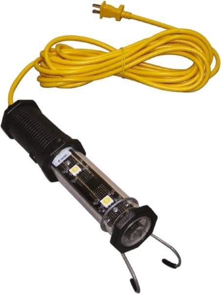Made in USA - 120 VAC, 4 Watt, Electric, LED Portable Handheld Work Light - 25' Cord, 1 Head - Exact Industrial Supply