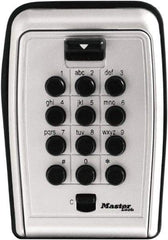 Master Lock - 3-1/8" Wide x 4.6" Overall Height, Push Button Combination, Wall Mount Key Safe - Zinc Finish - Exact Industrial Supply