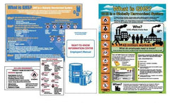 NMC - GHS General Safety & Accident Prevention Training Kit - English, 18" Wide x 24" High, White Background, Includes What is GHS Poster, GHS Pictogram, Booklets, Wallet Cards - Exact Industrial Supply