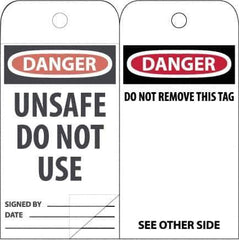 NMC - 3" High x 6" Long, DANGER \x96 DO NOT OPERATE, English Safety & Facility Accident Prevention Tag - Tag Header: Danger, 2 Sides, White Poly - Exact Industrial Supply