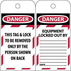 NMC - 3" High x 6" Long, DANGER \x96 DO NOT OPERATE, English Safety & Facility Lockout Tag - Tag Header: Danger, 2 Sides, Black & Red Poly - Exact Industrial Supply