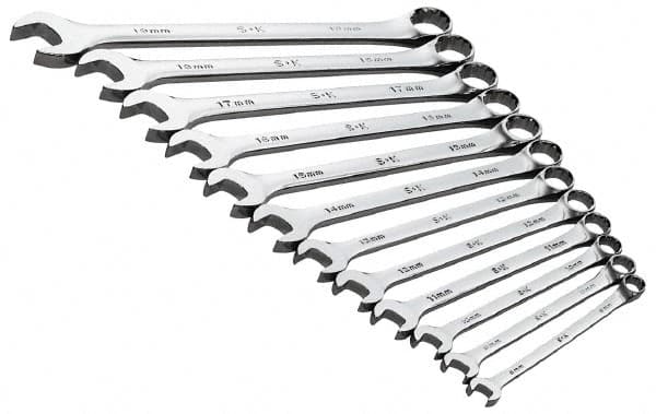 SK - 12 Piece, 8 to 19mm, 12 Point Combination Wrench Set - Exact Industrial Supply