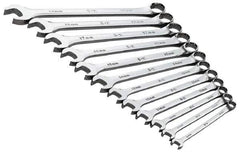 SK - 13 Piece, 8 to 19mm, 12 Point, Combination Wrench Set - Metric System of Measurement, Chrome Finish, Comes in Roll - Exact Industrial Supply