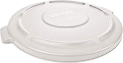 Rubbermaid - Round Lid for Use with 55 Gal Round Trash Cans - White, Polyethylene, For Brute Trash Cans - Exact Industrial Supply