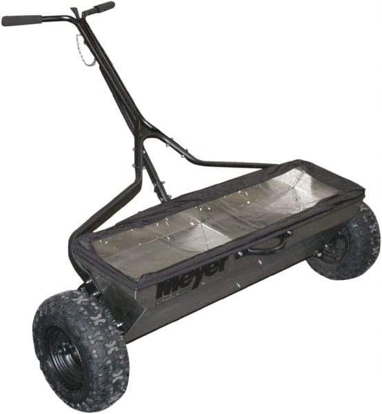 Meyer Products - 100 Lb Stainless Steel Walk Behind Drop Landscape Spreader - 13" Pneumatic Wheels - Exact Industrial Supply