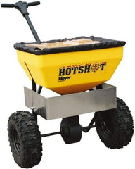 Meyer Products - 70 Lb Carbon Steel & Polypropylene Walk Behind Broadcast Landscape Spreader - 13" Pneumatic Wheels - Exact Industrial Supply