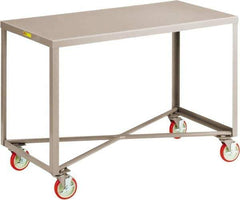 Little Giant - Mobile Table - Steel, Gray, 48" Long x 24" Deep x 34" High - Exact Industrial Supply