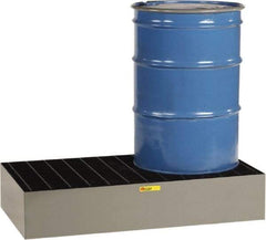 Little Giant - 66 Gal Sump, 3,000 Lb Capacity, 2 Drum, Steel Spill Deck or Pallet - 25" Long x 51" Wide x 12" High - Exact Industrial Supply