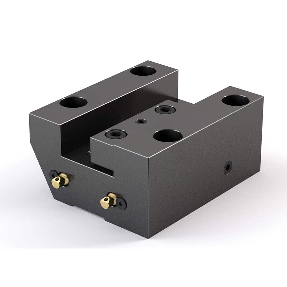 Global CNC Industries - Turret & VDI Tool Holders; Type: Mazak OD Facing Block ; Clamping System: 114mm X 101mm ; Tool Axis: OD ; Through Coolant: No ; Outside Diameter (Decimal Inch): 1.2500 ; Additional Information: 4 Mounting Holes - Exact Industrial Supply