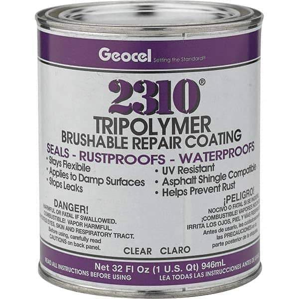 Geocel - 32 oz Can Brushable Repair Trypolymer Sealant - Clear - Exact Industrial Supply