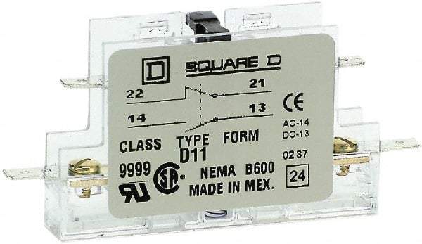 Square D - 5 Amp, Contactor Auxiliary Contact Kit - Exact Industrial Supply