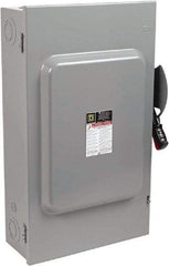 Square D - 200 Amp, 600 VAC/VDC, 3 Pole Fused Safety Switch - NEMA 1, 50 hp at 600 VAC, 50 hp at 600 VDC (Single Phase), 150 hp at 600 VAC, 50 hp at 600 VDC (Triple Phase), 3PST Contact Form - Exact Industrial Supply